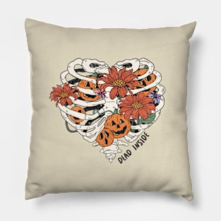 Skeleton Heart Halloween Dead Inside Pillow