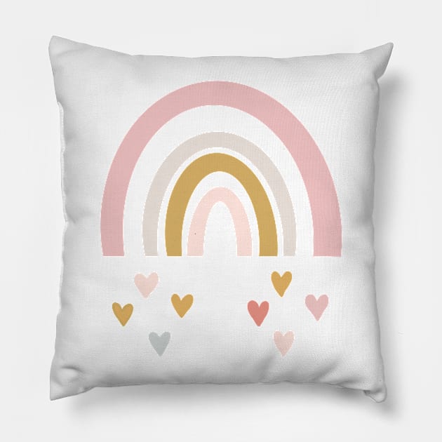 Aesthetic Heart Rainbow Pillow by BillieTofu