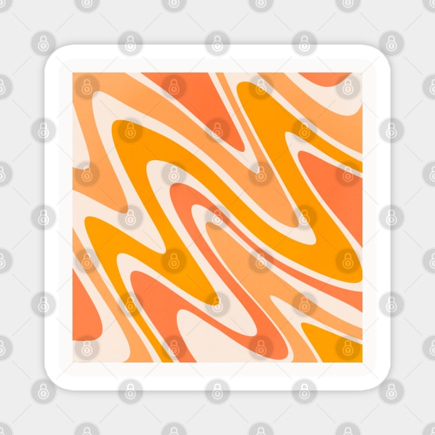 Abstract Tangerine Orange Yellow Pattern Cute Retro Magnet by Trippycollage