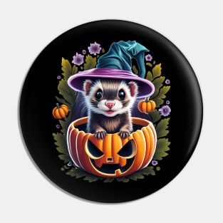 Halloween ferret pumpkin Pin