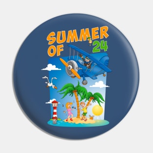 The summer of 2024 - funny and colourful illustration Pin