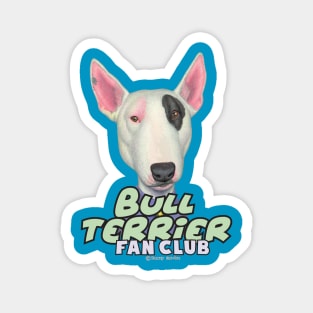 Cute adorable sweet White Bull Terrier Wearing Shirt and Tie Magnet