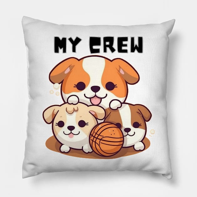 My Crew, Basketball Dog Pillow by FrenArt