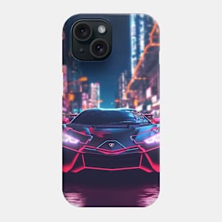 Asian Neon City Sports Car Phone Case