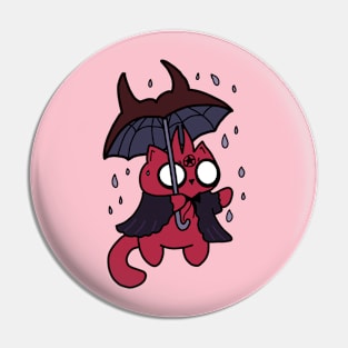 Devil Kitten With Umbrella Pin