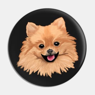 Pomeranian - Black Background Pin