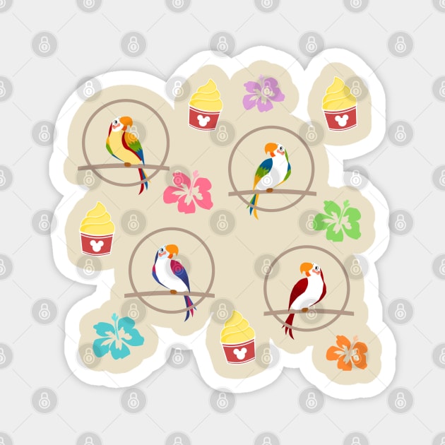 Tiki Room Pattern Magnet by Mint-Rose