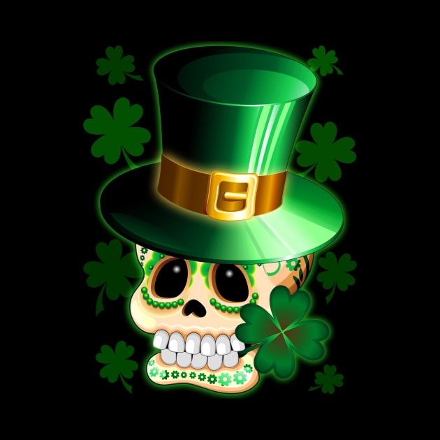 St Patrick Skull Cartoon by BluedarkArt