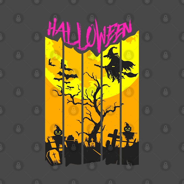 Halloween flying witch with broom by SDxDesigns