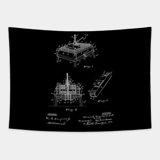 Wine Press Vintage Patent Hand Drawing Tapestry