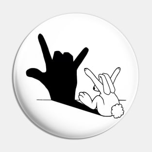 Rabbit Love Hand Shadow Pin
