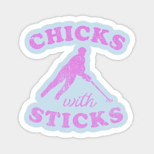 Ringette Chicks with Sticks Magnet