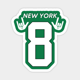 NY Jets Number AR8 Hands White Text Magnet