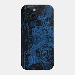 Apollo Rocket Booster - Blue Neon Phone Case