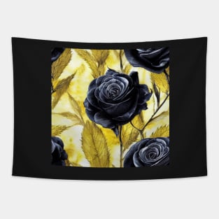 Black rose watercolor rose Tapestry