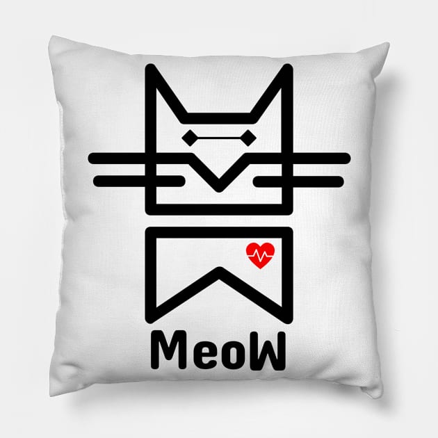 Meow Kitten cat Cute cats lover Pillow by NAGANIES