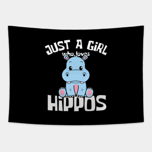 Just A Girl Who Loves Hippos Funny Tapestry