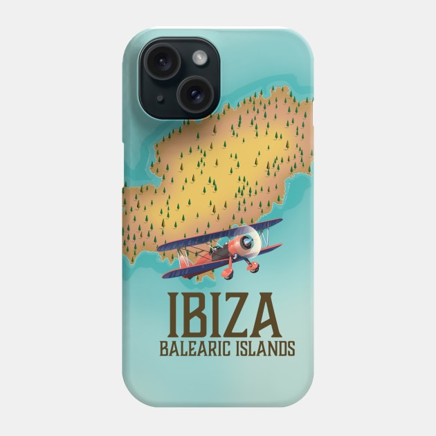 Ibiza Balearic Island travel poster. Phone Case by nickemporium1