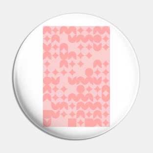 Girly Pinkish Geometric Pattern - Flowers & Stars Pin