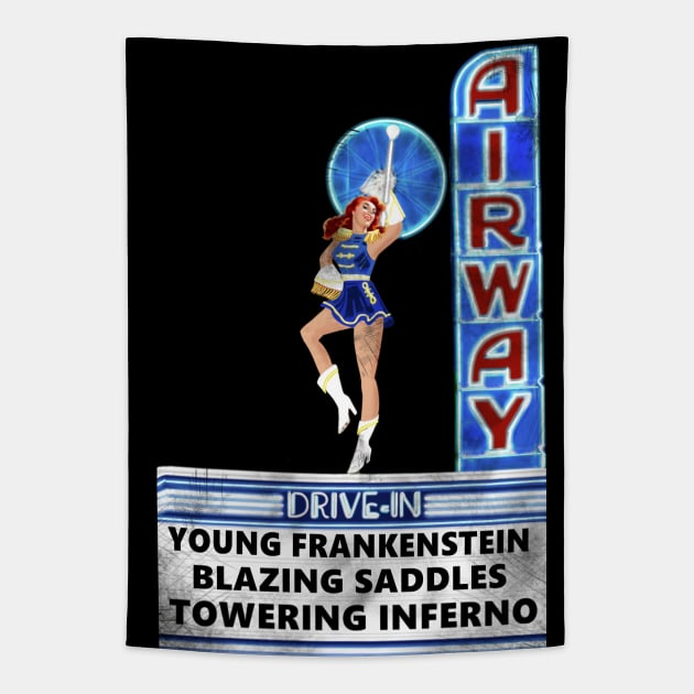 Airway Drive-In Tapestry by DistractedGeek