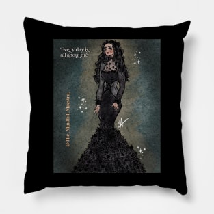 Wednesday Addams in a ball gown (design available without background) Pillow