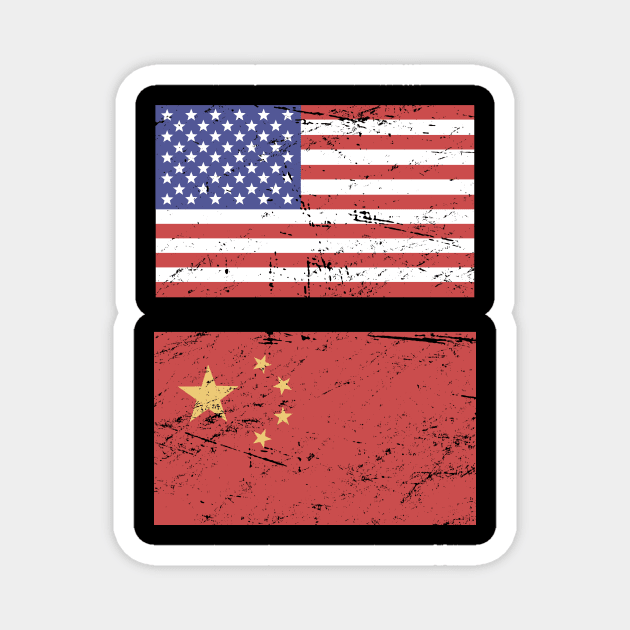 United States Flag & China Flag Magnet by Wizardmode