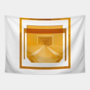 Geometric lineart yellow minimalist Tapestry