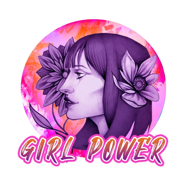 Girl Power Beautiful Woman Flowers by dnlribeiro88