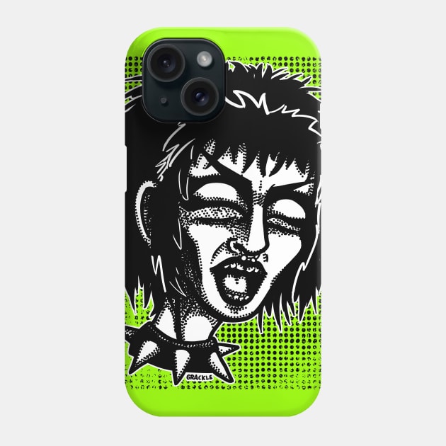 Punk Halftones Phone Case by Jan Grackle