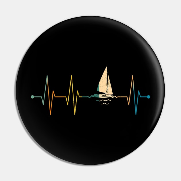 Heartbeat Sailing Captains Sailors Boats Owners Pin by Funnyawesomedesigns