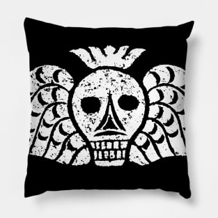 Death's Head Skull Gravestone Rubbing 04 Pillow