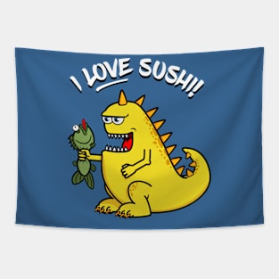 Monster Loves Sushi! Tapestry