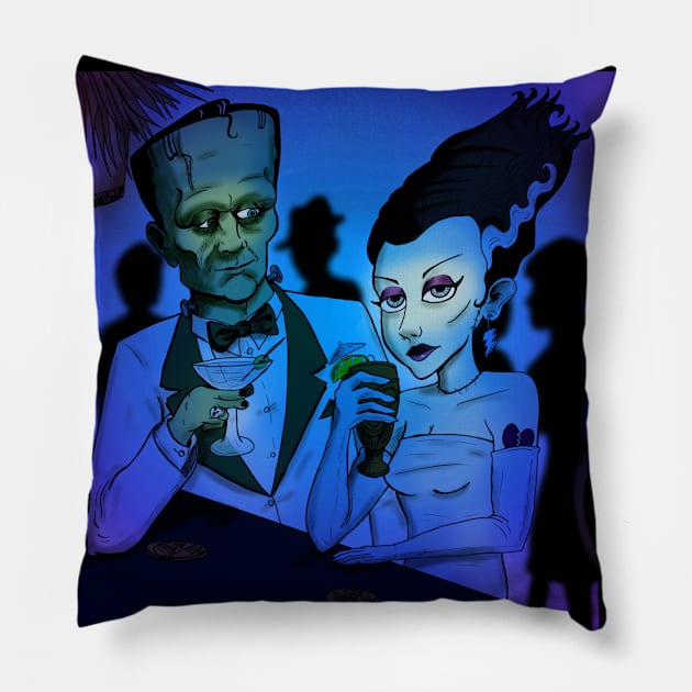 The Swankensteins Go Tiki Pillow by brodiehbrockie