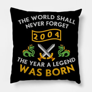 2004 The Year A Legend Was Born Dragons and Swords Design (Light) Pillow