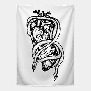 Clear Snakes with Human Hearts Tapestry