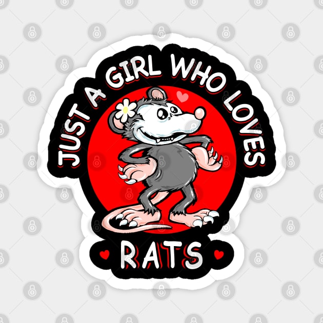 Just A Girl Who Loves Rats Funny Pet Mom Women Kid Gift Magnet by PnJ