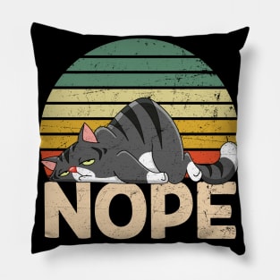 Funny Cat Nope T-shirt Pillow