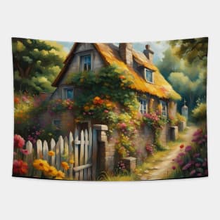 Peaceful Home Down a Country Lane Tapestry