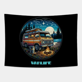 Starry night Vanlife Tapestry