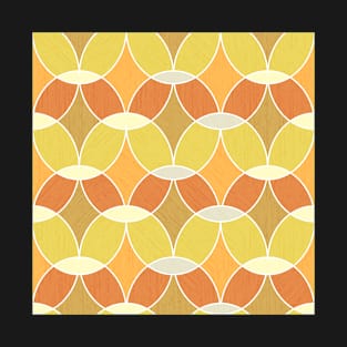 Retro Orange Tile Pattern T-Shirt