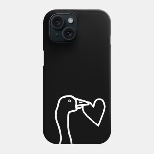 White Line Minimal Goose Stealing a Heart Portrait Phone Case