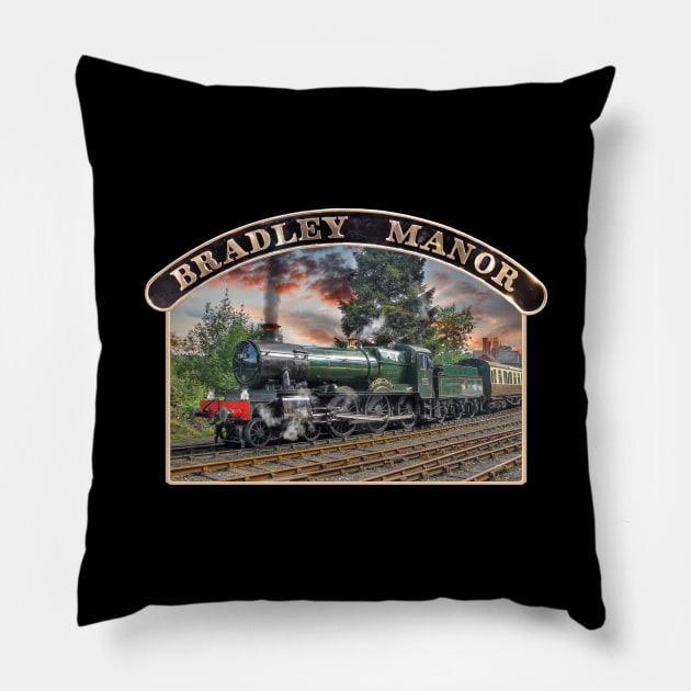 GWR Bradley Manor and Nameplate Pillow by SteveHClark