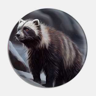 Arctic Wolverine-Oil paint Pin