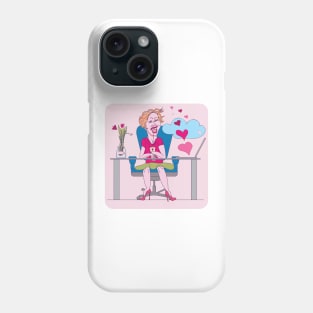 Working from home with love Phone Case