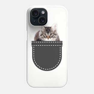 Cat in Pocket (Siberian Cat) Phone Case