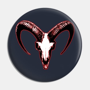 Red Goat Skull Pin