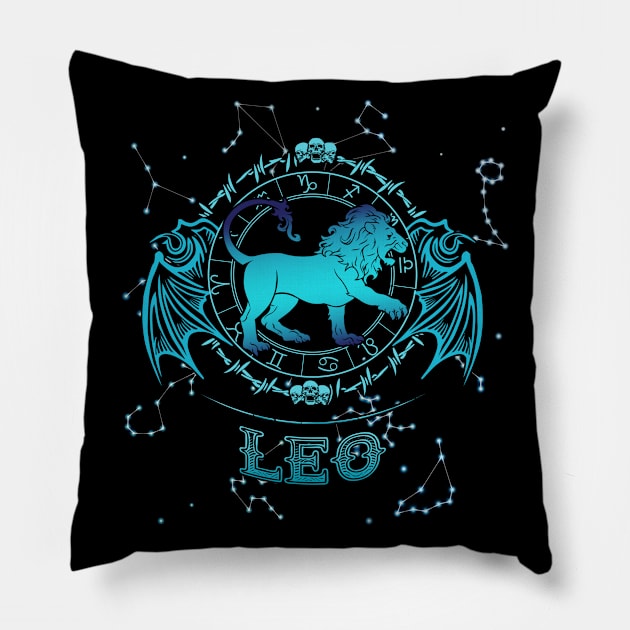 Leo Zodiac Horoscope Pillow by beelz