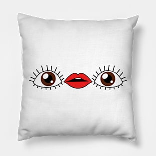 Eye Mouth Eye Emoji Pillow