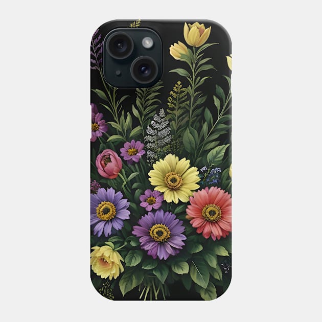 Colorful Wildflowers Pattern Phone Case by UniqueMe