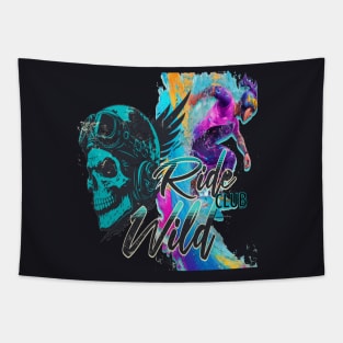 Ride Wild Club, Hello Summer Vintage Funny Surfer Riding Surf Surfing Lover Gifts Tapestry